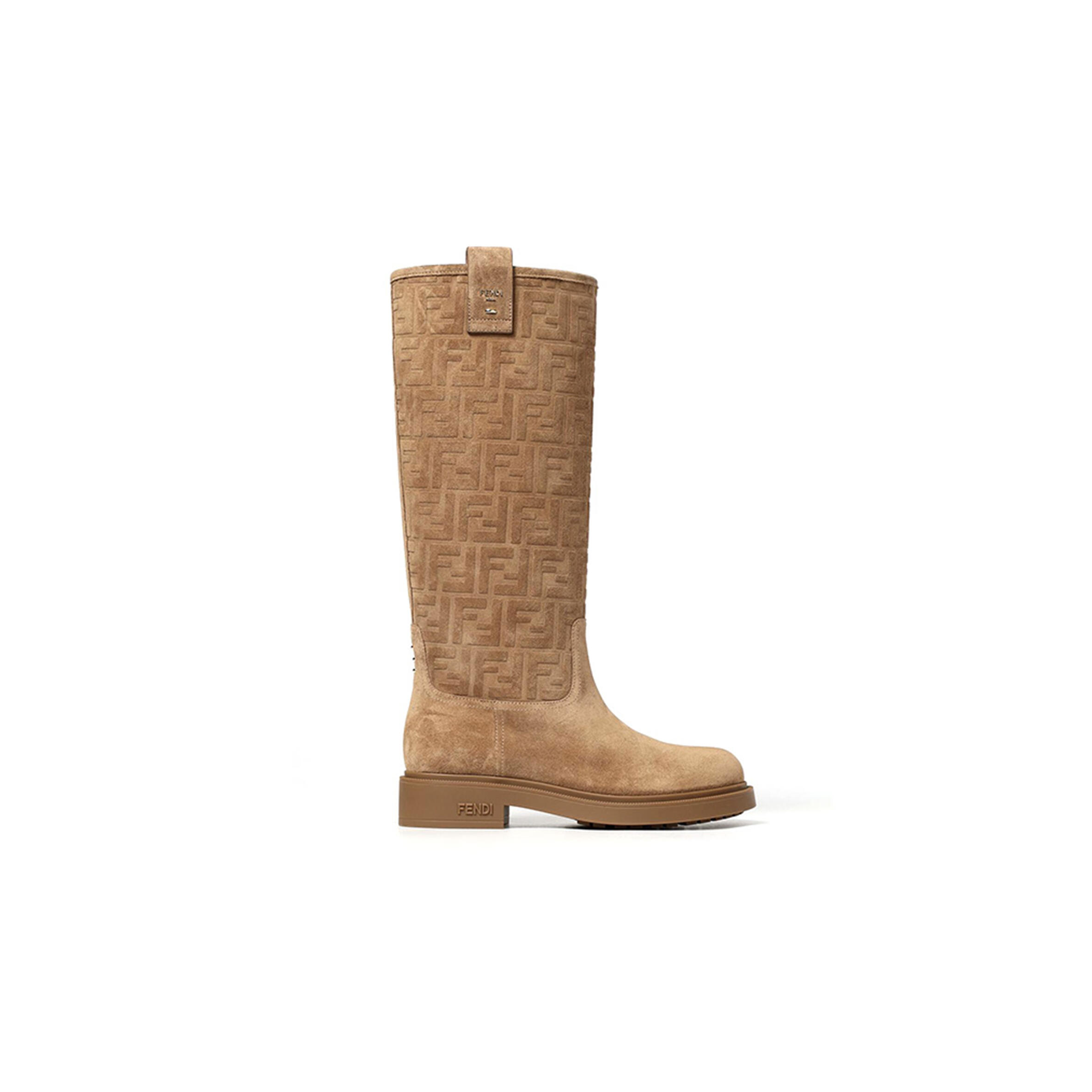 F**di thread light brown suede boots 8w8574ay9pf0xfy
